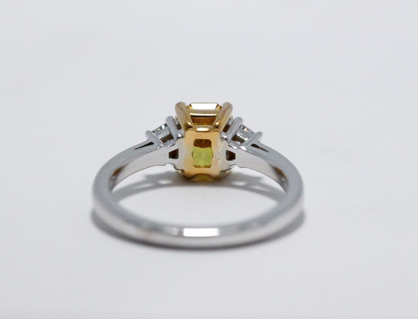 Yellow Radiant with Trapezoid Side Stones