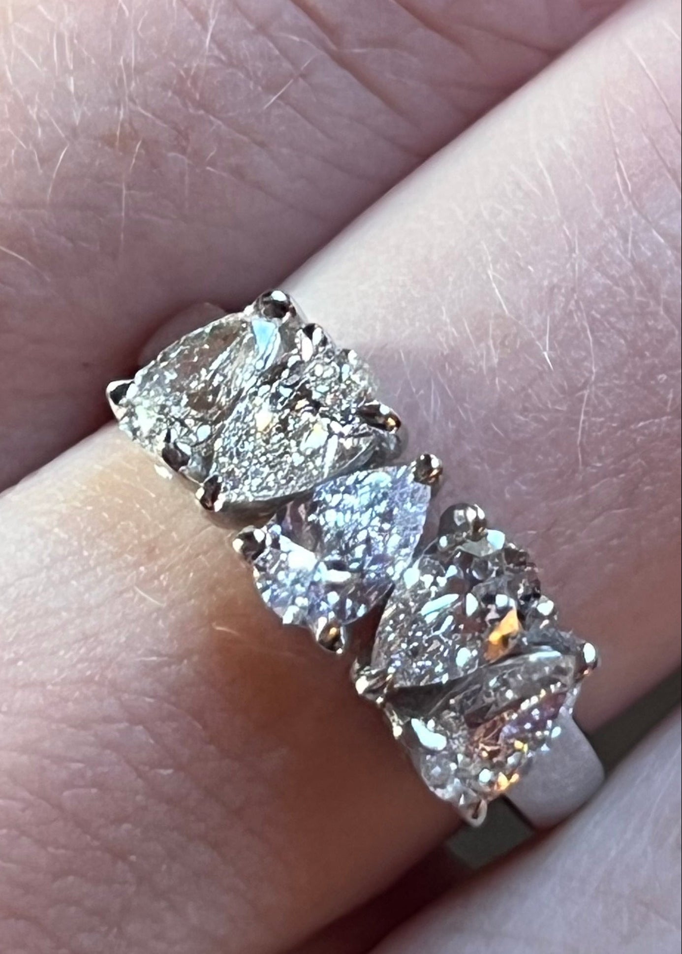 5-Stone Pear Cut Anniversary Ring