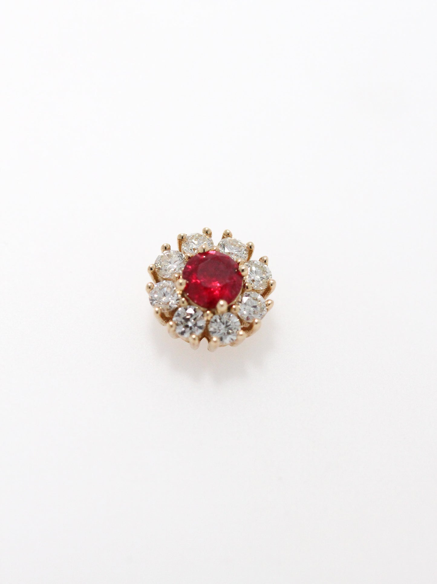 Vintage Inspired Ruby and Diamond Studs