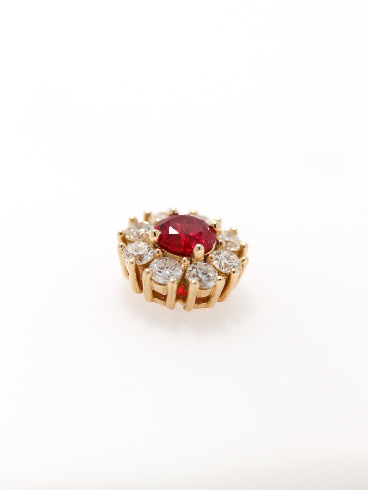 Vintage Inspired Ruby and Diamond Studs