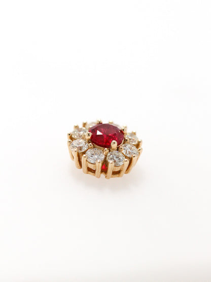 Vintage Inspired Ruby and Diamond Studs