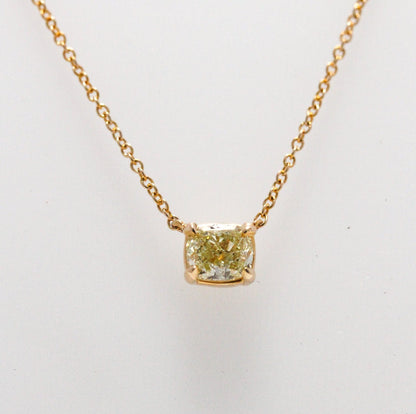 Gold Necklace with Yellow Diamond