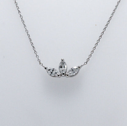 White Gold Three Stone Diamond Necklace