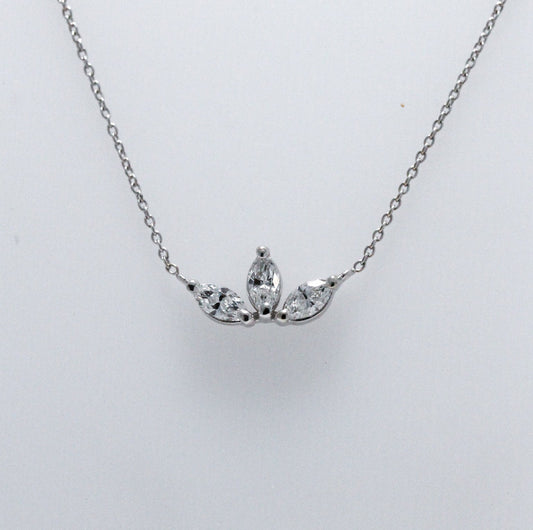 White Gold Three Stone Diamond Necklace