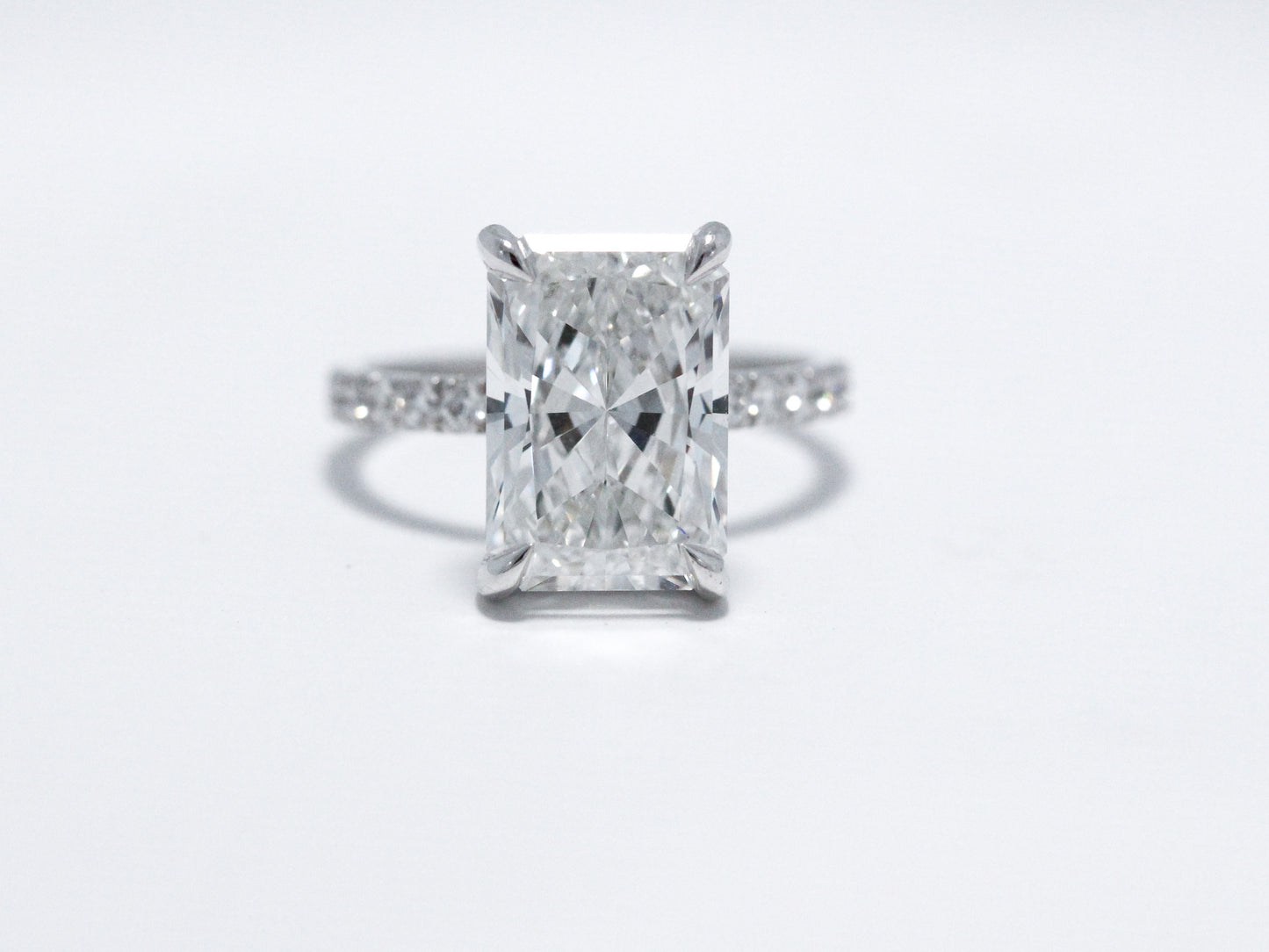 5.06ct Lab Radiant With Pavé Band