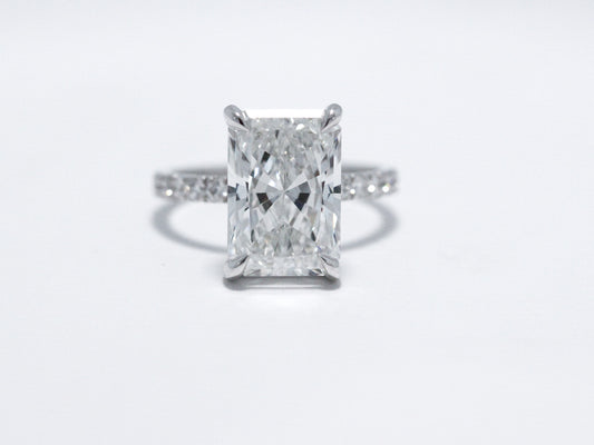 5.06ct Lab Radiant With Pavé Band