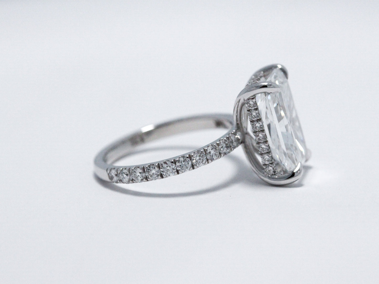5.06ct Lab Radiant With Pavé Band