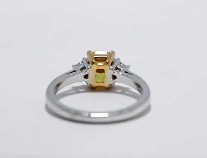 Yellow Radiant with Trapezoid Side Stones