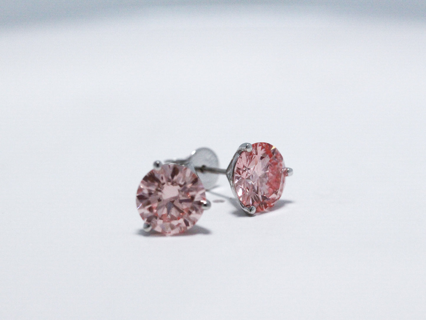 14KW 4.07ctw Pink Diamond Studs