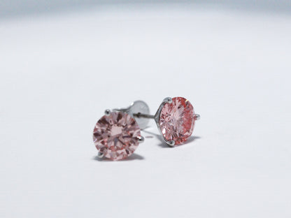 14KW 4.07ctw Pink Diamond Studs